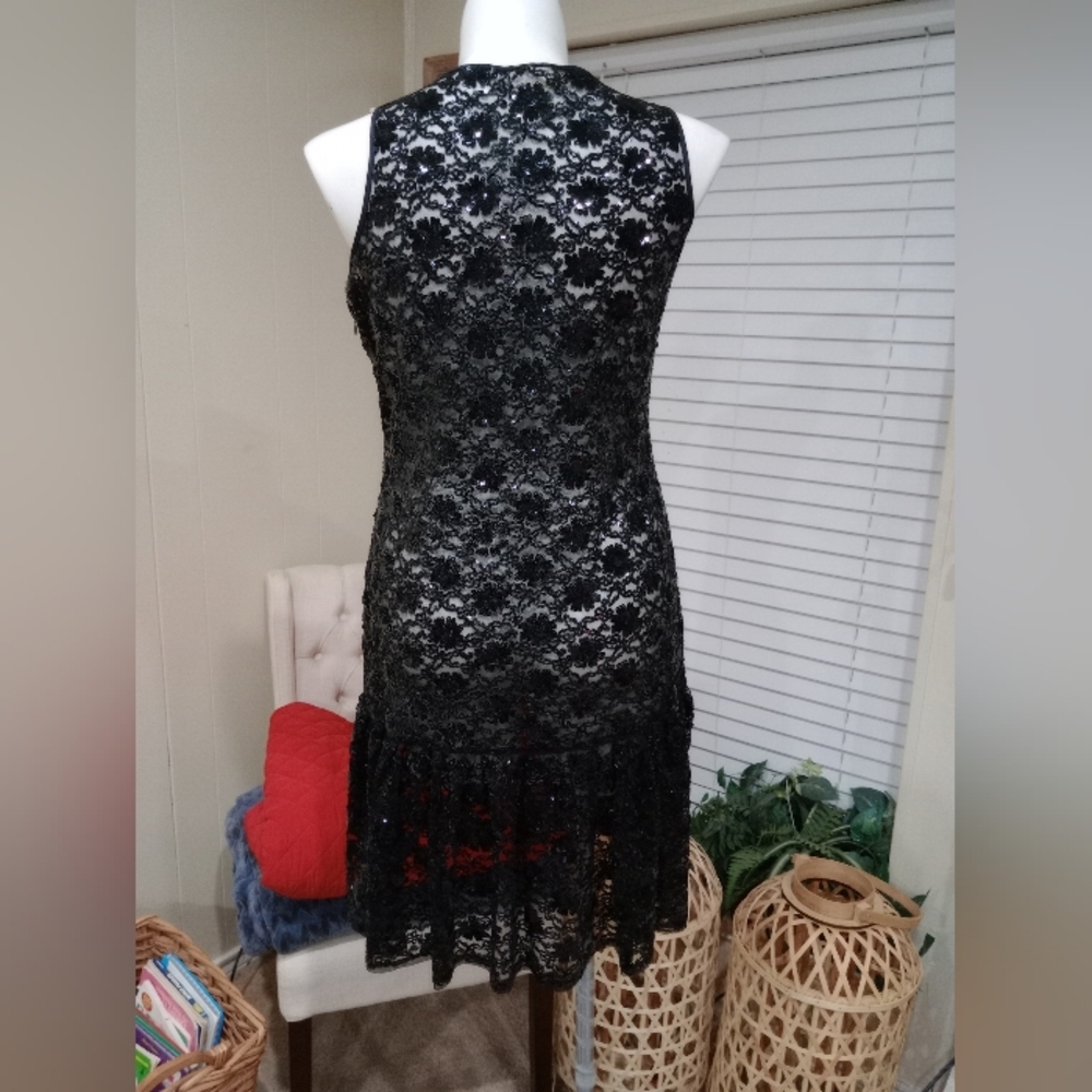 Elegant Black Lace Dress - Picture 4 of 8